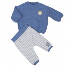 H13532: Baby Boys Bear Quilted 2 Piece Outfit (0-9 Months)